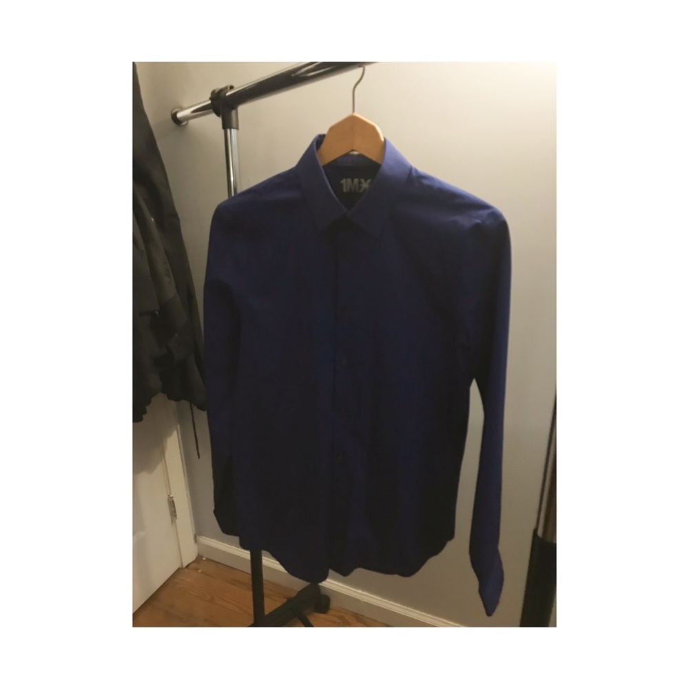 Slim Solid Stretch Cotton 1MX Dress Shirt